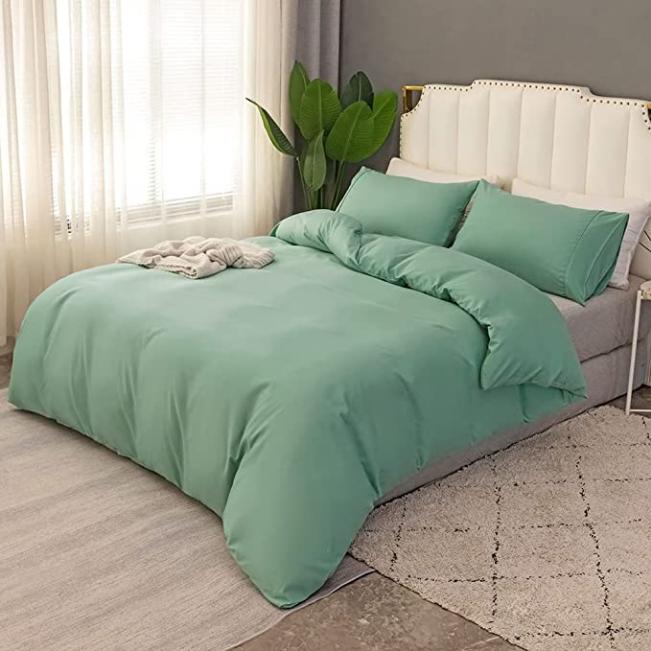 ApexGlobal Full Teal Plain Duvet Cover Bedding Set, Ultra-Soft Brushed Microfiber Duvet Cover Set, Duvet Cover-Zipper Closure, Pillow Shams, Anti-Wrinkle, Fade Resistant