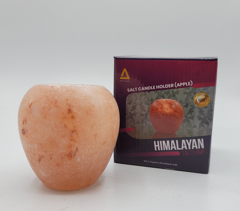 Himalayan Salt - Tea Light Apple Shape (4 inches, 2 lbs.) Best Gift Item