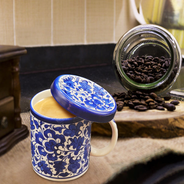 Blue Pottery - Mug with Lid