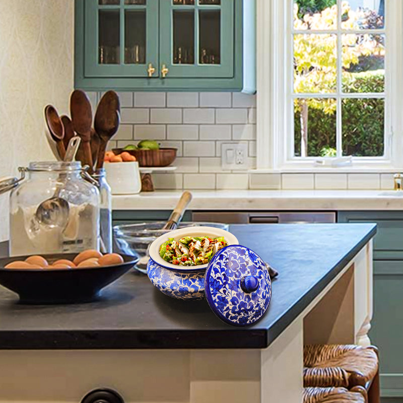 Blue Pottery - Serving Dish with Lid