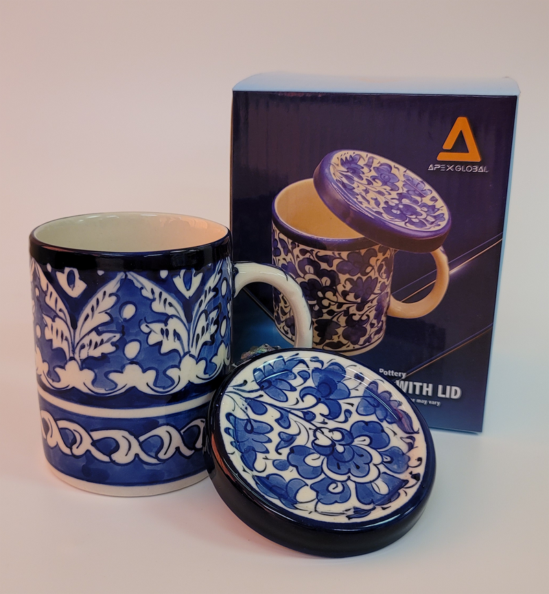 Blue Pottery - Mug with Lid