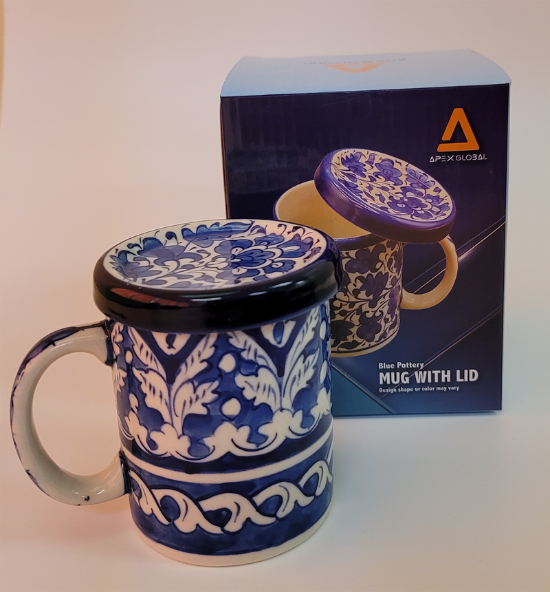 Blue Pottery - Mug with Lid