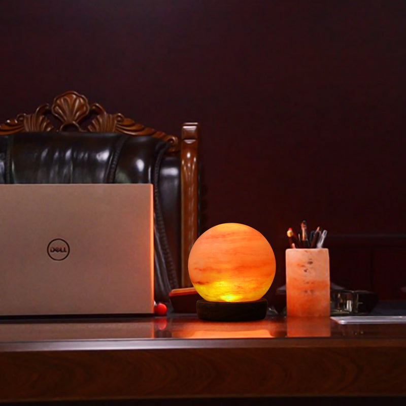 Himalayan Salt - USB Lamp Globe Shape (3.5 inches, 2 lbs.) Best Gift Item