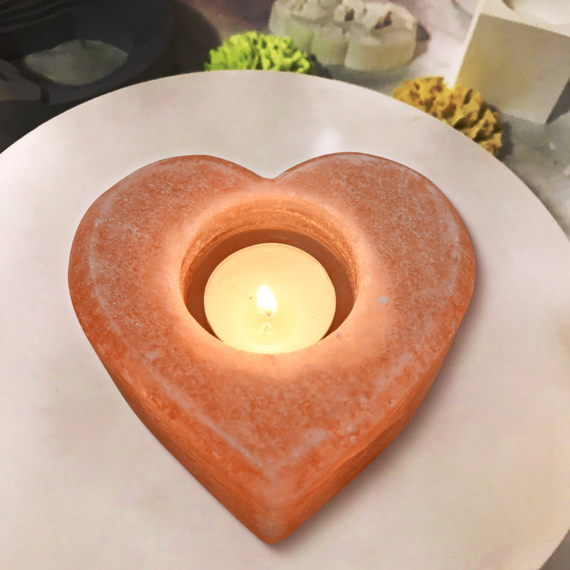 Himalayan Salt - Tea Light Heart Shape (2.5 inches, 3.5 lbs.) Best Gift Item