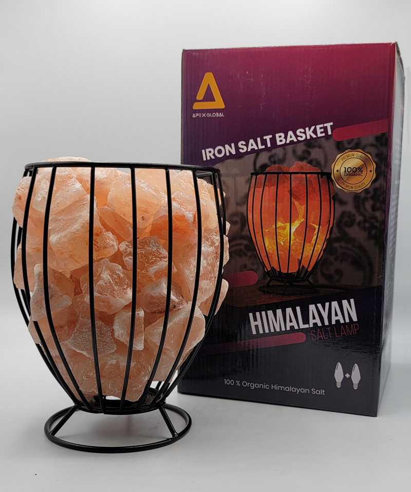 Himalayan Salt - Metal Basket (9 inches, 8.5 lbs.) Best Gift Item