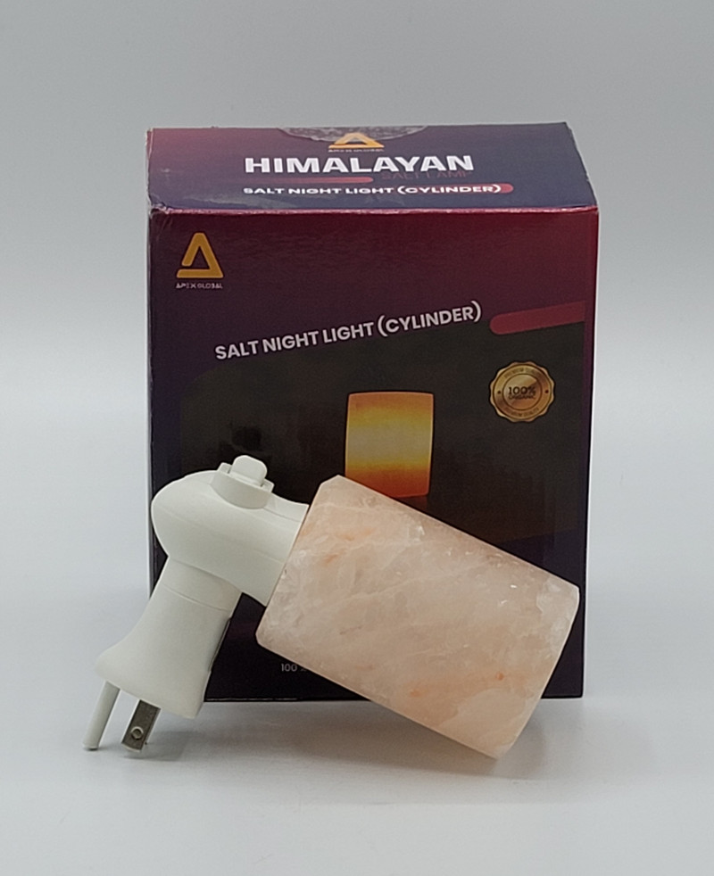 Himalayan Salt - Night Light Cylinder Shape (5inches, 1 lbs.) Best Gift Item