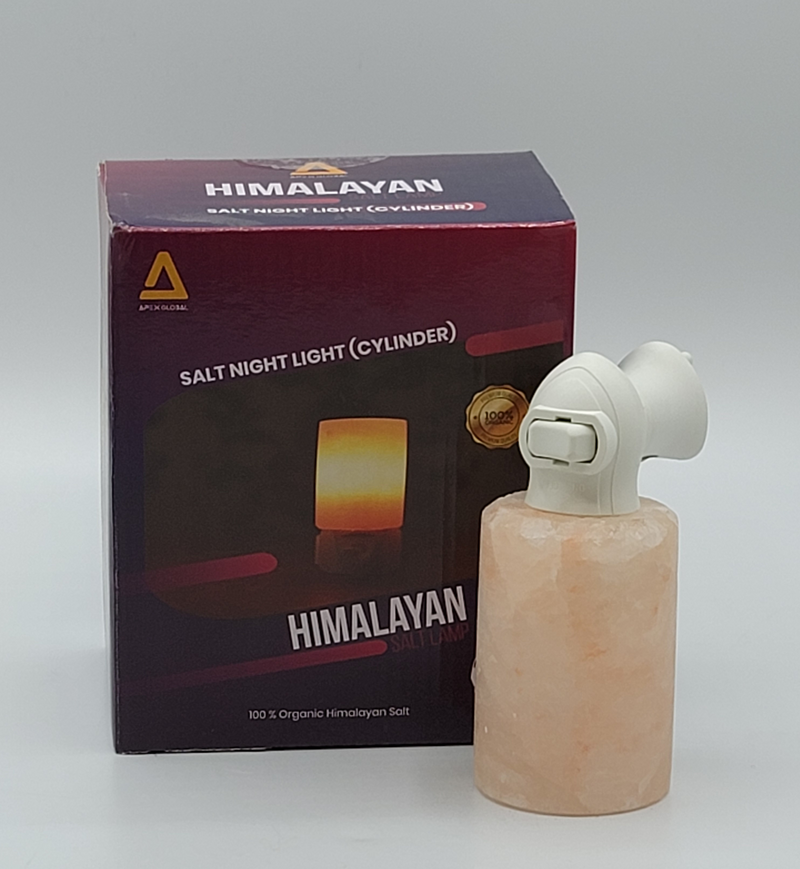 Himalayan Salt - Night Light Cylinder Shape (5inches, 1 lbs.) Best Gift Item