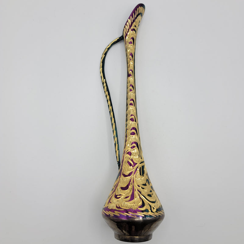 Engraved Metal - Vase with Handle