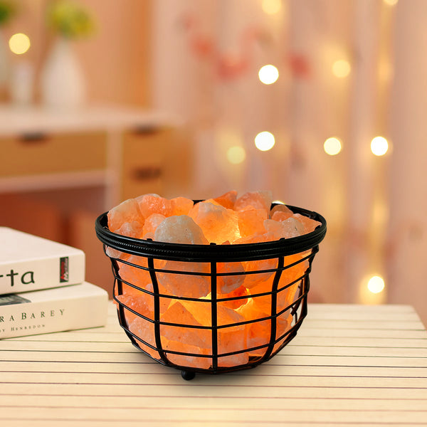 Himalayan Salt - Metal Basket Round- Best Gift Item